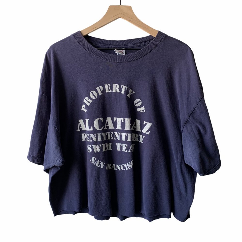 Vintage Alcatraz swimming team cropped t-shrit